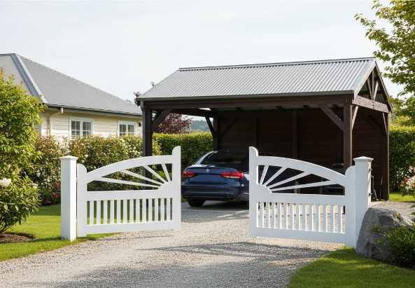original friesentor als einfahrtstor weiß